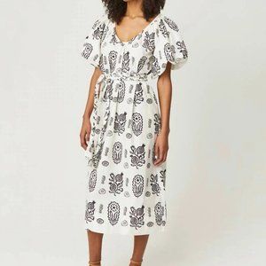 RHODE Augustina Dress in Ivory Block, Size L